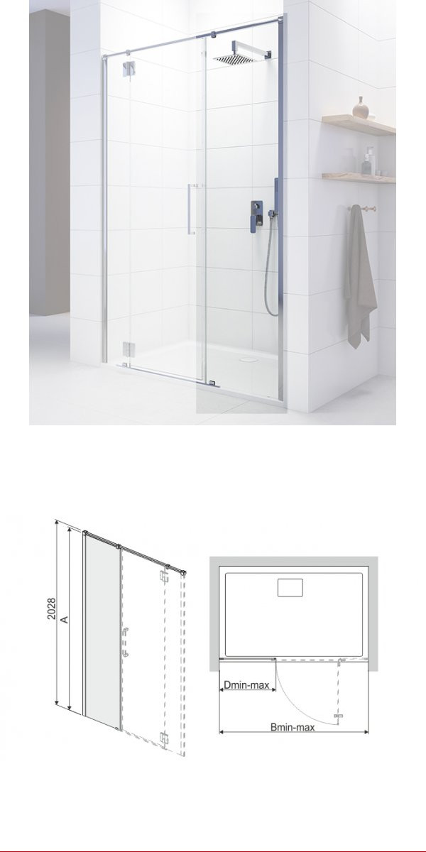 Nordamist förlängningsvägg till duschvägg