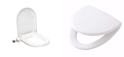 två mjukstängande toalettsitsar